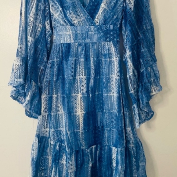 Betsey Johnson Empire Waist Bell Sleeve   Boho Dress - 6 S/M - Picture 4 of 12